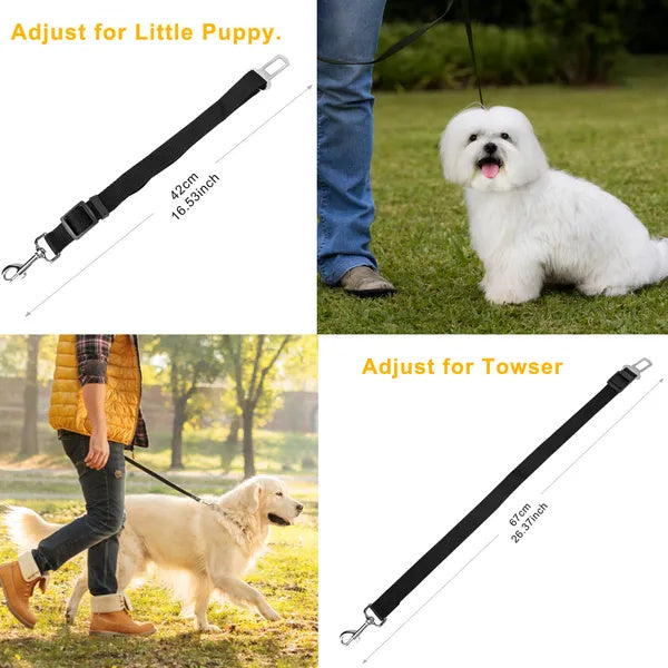 2Pcs Adjustable Seat Belt Leash with Harness for Cats & Dogs Pets Possessions