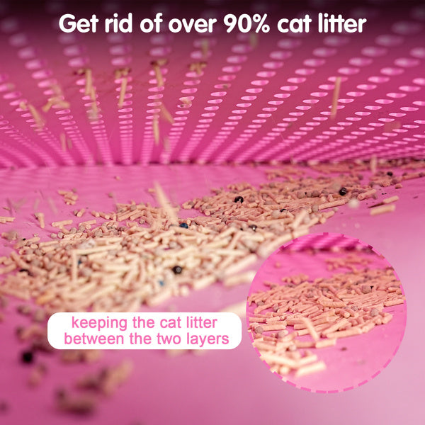 Pink Double Layer Rice Shaped Cat Litter Pad Pets Possessions