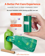 270 Pcs Lavender Scented Biodegradable Waste Bags + Refillable Bag Dispenser for Dog Waste Pets Possessions