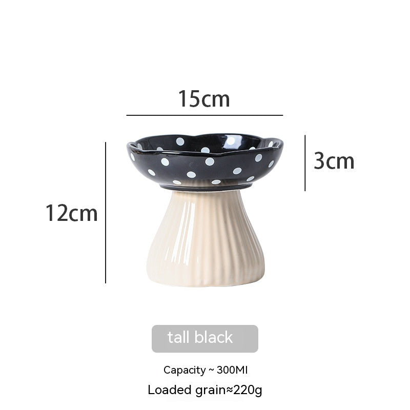 Mushroom High Foot Protection Anti Roll Cat Bowls Pets Possessions LLC