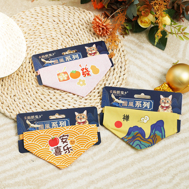 Adorable Adjustable Chinese Inspired Guo Feng Scarves for Cats & Dogs Pets Possessions LLC