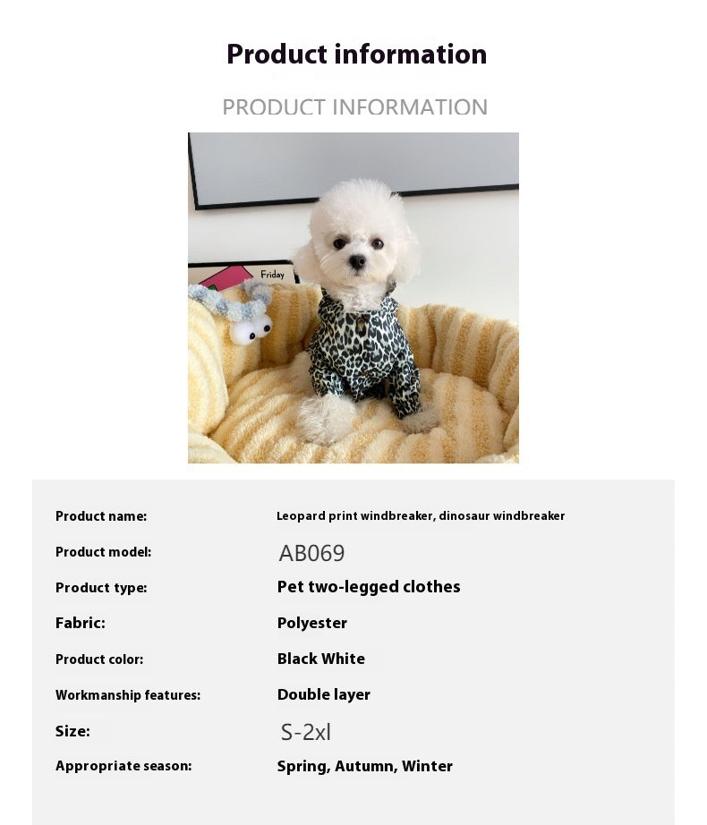 Fashionable Cat & Dog Trench Coat – Fun Leopard & Dinosaur Patterns Pets Possessions LLC