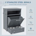 Gray Contemporary Pet Feeder Station with Storage Containers for Cats & Dogs (Must Have) Pets Possessions