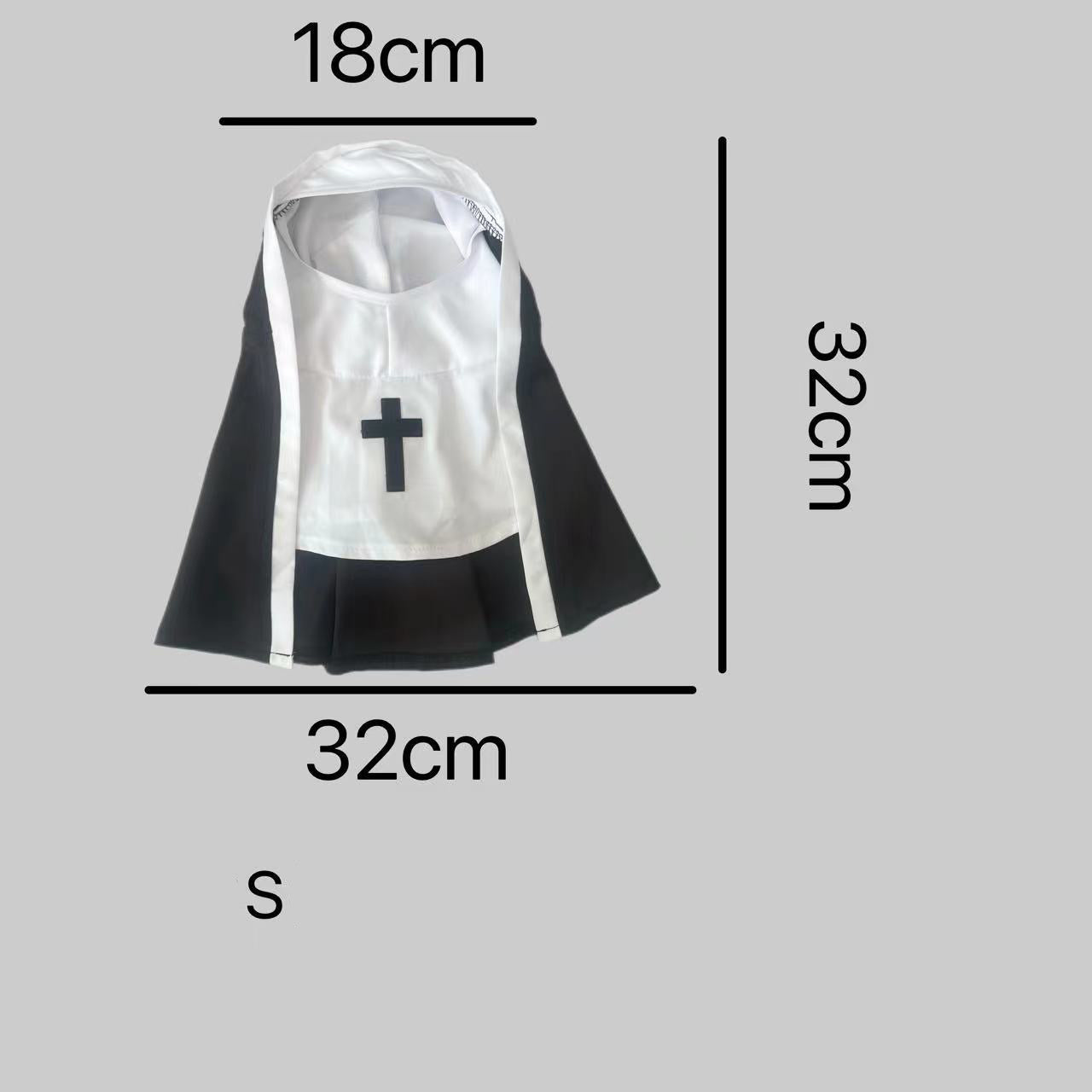 Holy Paws Nun – Black & White Cloak Costume for Cats & Dogs Pets Possessions LLC