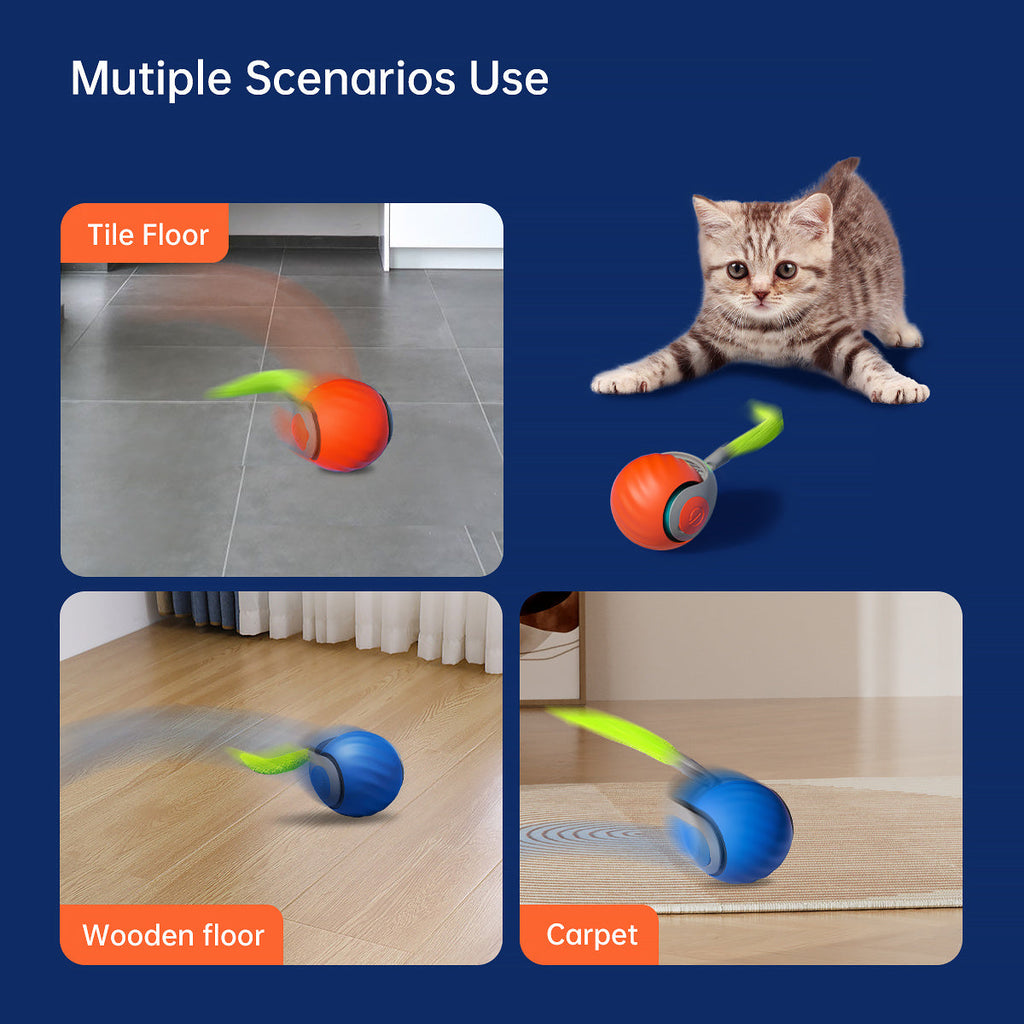 Smart Interactive Ball Type-C Rechargeable for Cat Stimulation and Training Pets Possessions