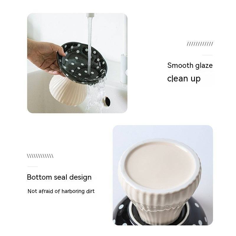 Mushroom High Foot Protection Anti Roll Cat Bowls Pets Possessions LLC