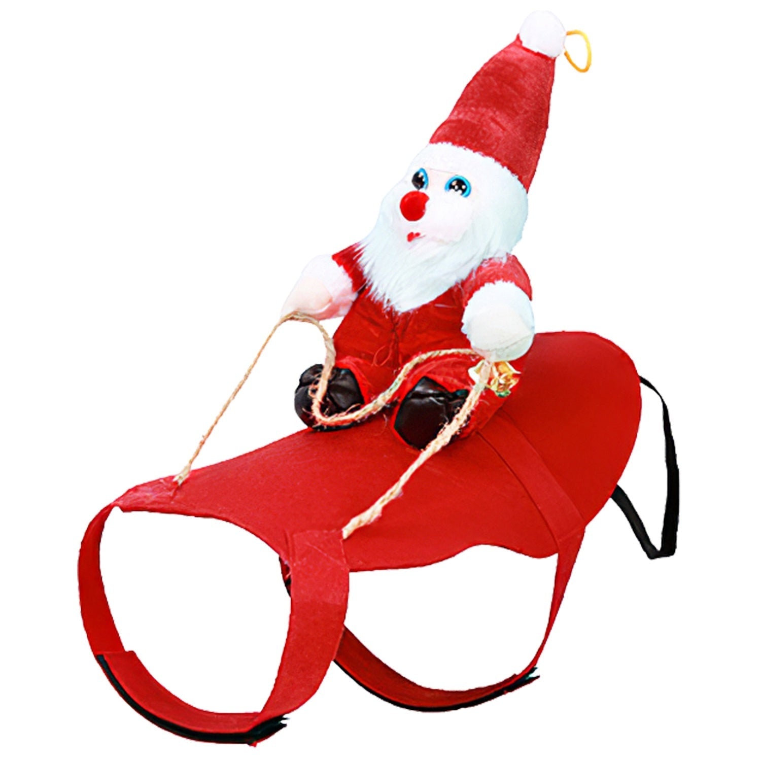 Festive Christmas Themed Riding Santa Claus with Bell Costume for Cats & Dogs Pets Possessions