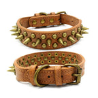 Retro Studded Spiked Rivet Leather Collar for Dogs S-XL Pets Possessions