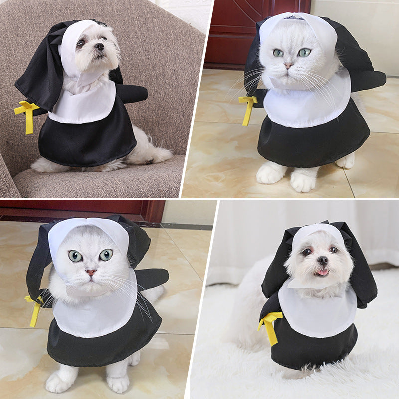 Blessed Paws Nun Costume for Cats & Dogs Pets Possessions LLC