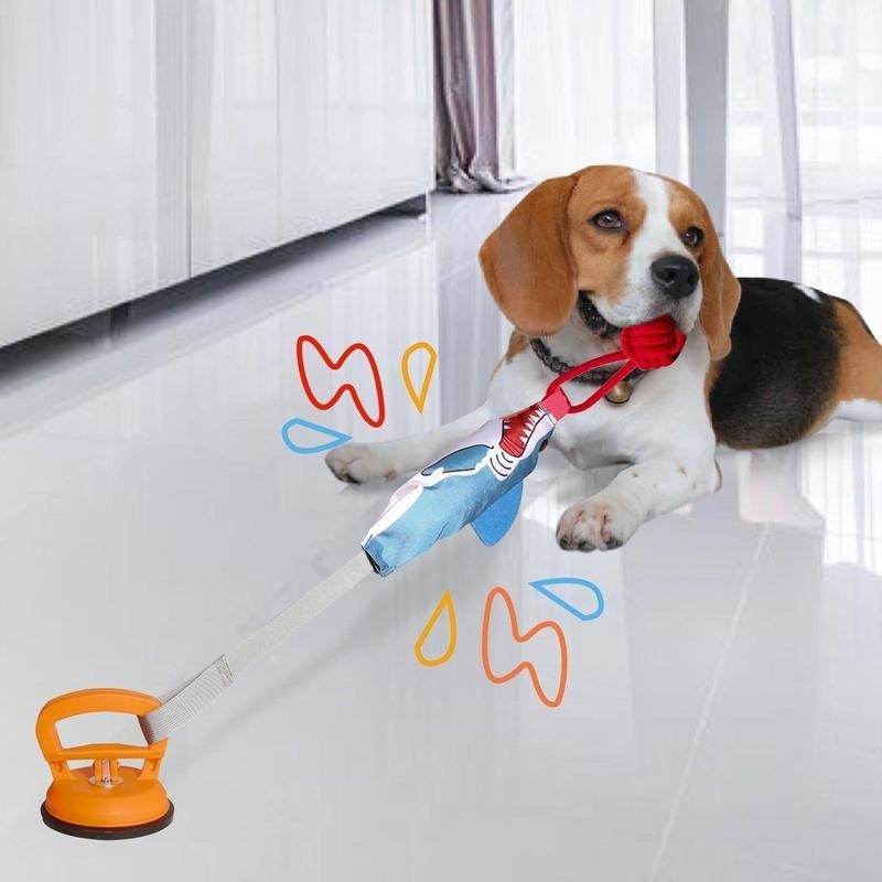 PROKEl Shark Shaped Interactive Twine Toy with Suction Cup for Cats & Dogs