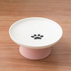 Elevated Vertebrae & Whisker Protective Ceramic Food Bowl for Cats Pets Possessions