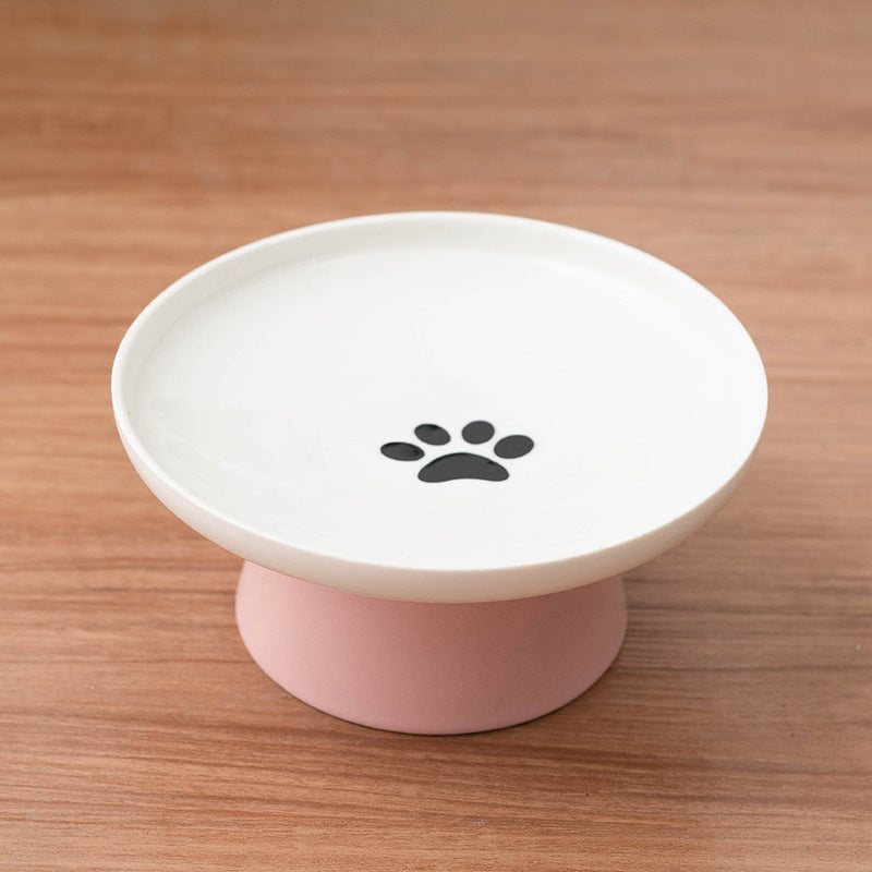 Elevated Vertebrae & Whisker Protective Ceramic Food Bowl for Cats Pets Possessions