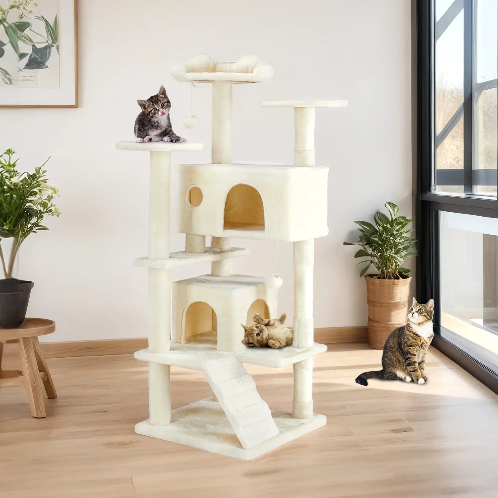 Multi Functional Cat Tower with Scratching Posts Pets Possessions