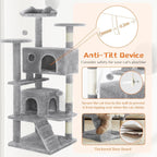 54” Multi-level Cat Tower with Sisal Grab Post Pets Possessions