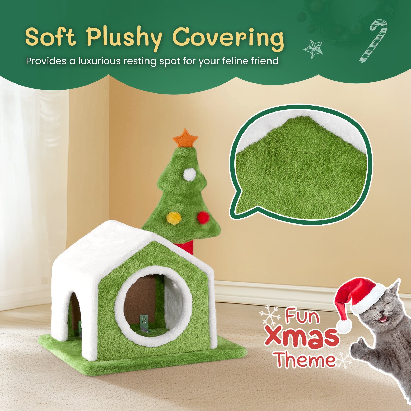 Christmas Tree Cat House and Climbing Frame Pets Possessions