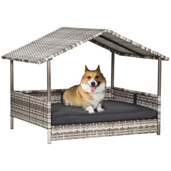 Luxury Rattan In / Outdoor Pet Tent with Sofa for Dogs Pets Possessions
