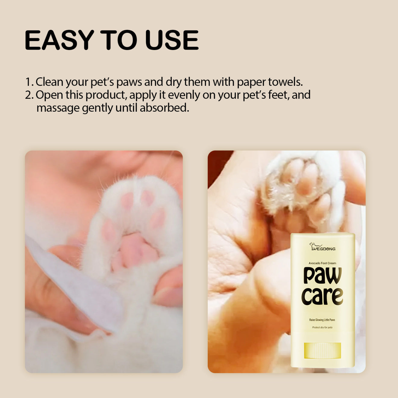 Yegbong Avocado Foot Balm Cleansing Care + Moisturizing and Crack-protection for Cats & Dogs Pets Possessions