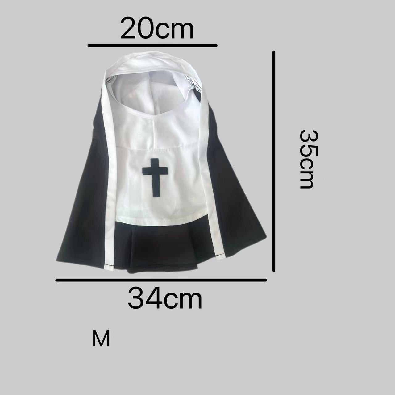 Holy Paws Nun – Black & White Cloak Costume for Cats & Dogs Pets Possessions LLC