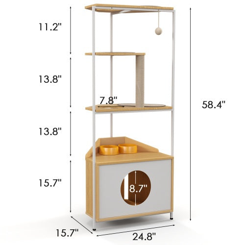 Cat Apartment with Feeding Station and Climbing Platform Pets Possessions