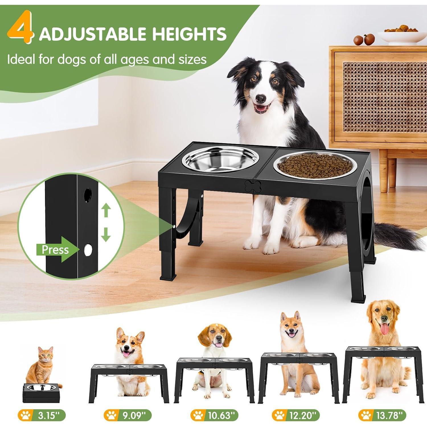 Xia Z Fashion Elevated Feeding Table with Double Bowls for Dogs Pets Possessions