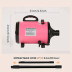 Golada Professional-Grade Grooming Blow Dryer with 4 Detachable Nozzles for Cats & Dogs Pets Possessions