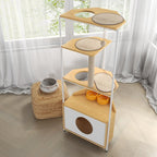 Cat Apartment with Feeding Station and Climbing Platform Pets Possessions