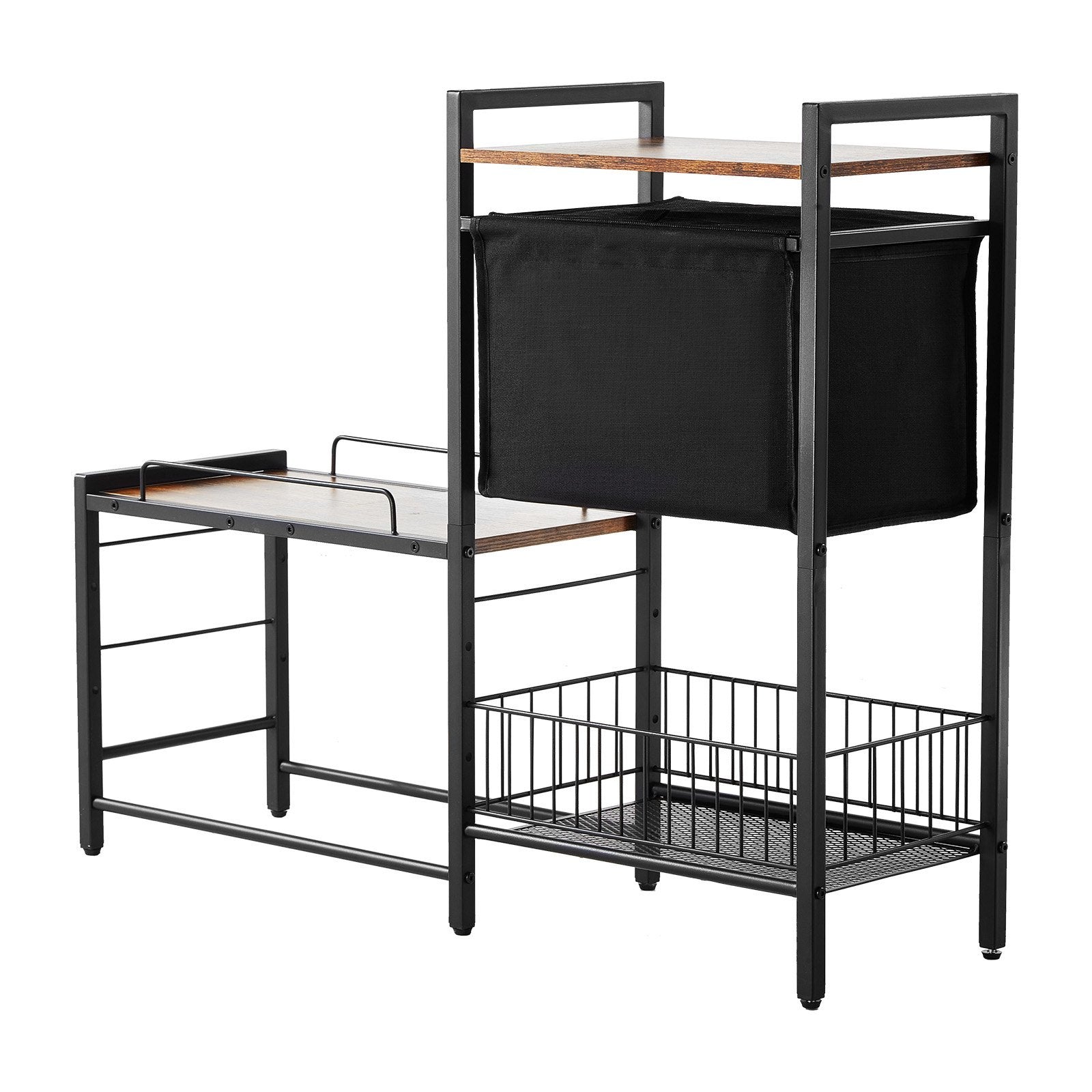 Elevated Feeding Station With Storage Organizer for Dogs Pets Possessions