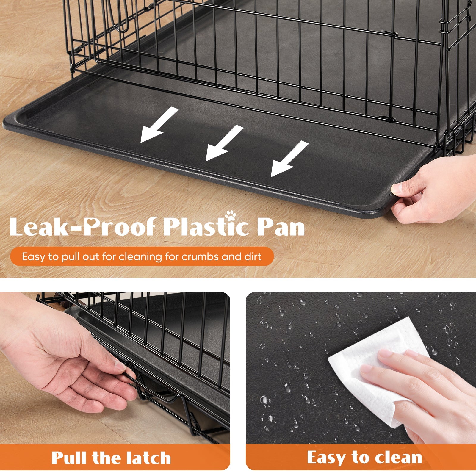 Durable Dog Crate with 2 Doors Pets Possessions LLC