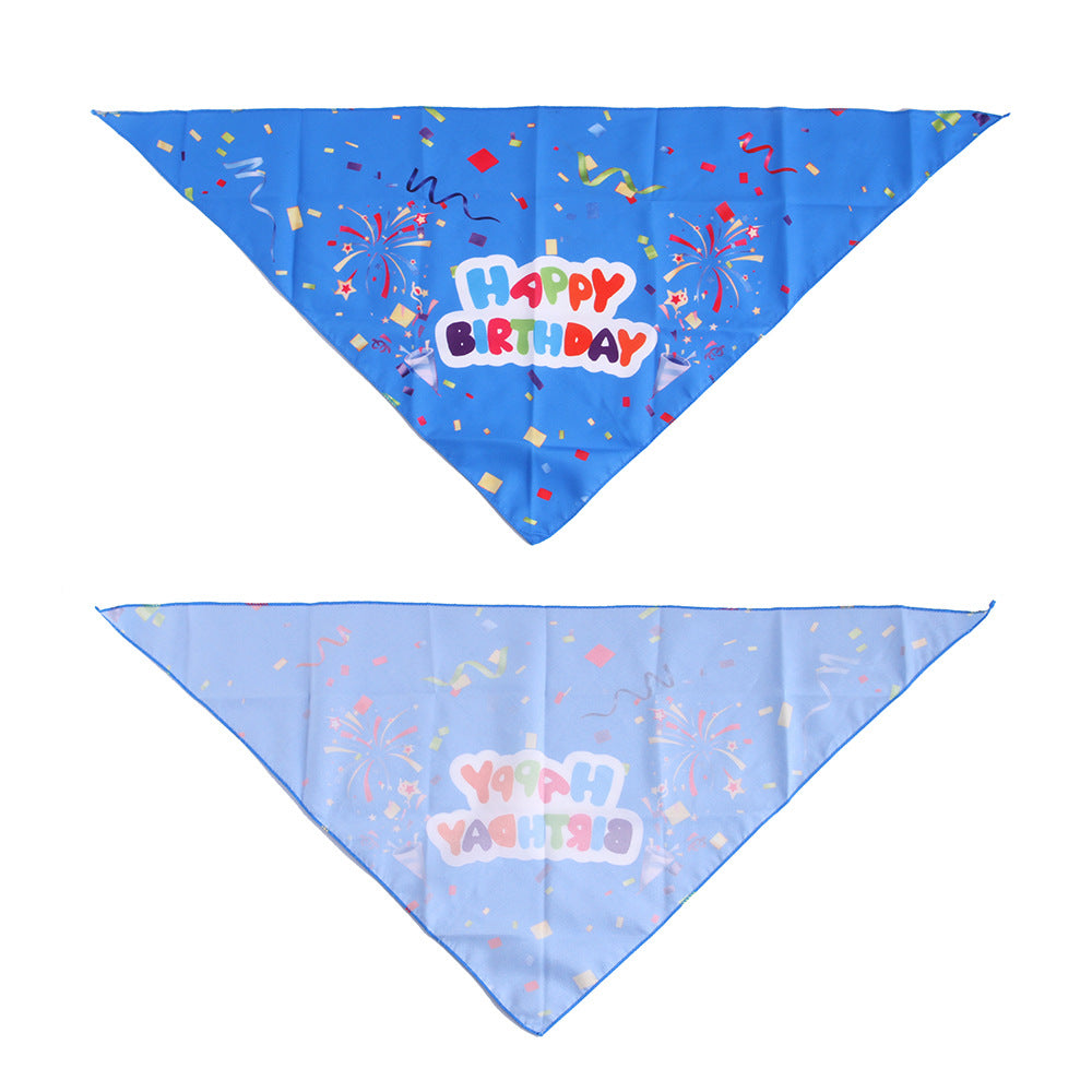 Cute Polyester Pet Birthday Triangle Scarf Pets Possessions LLC