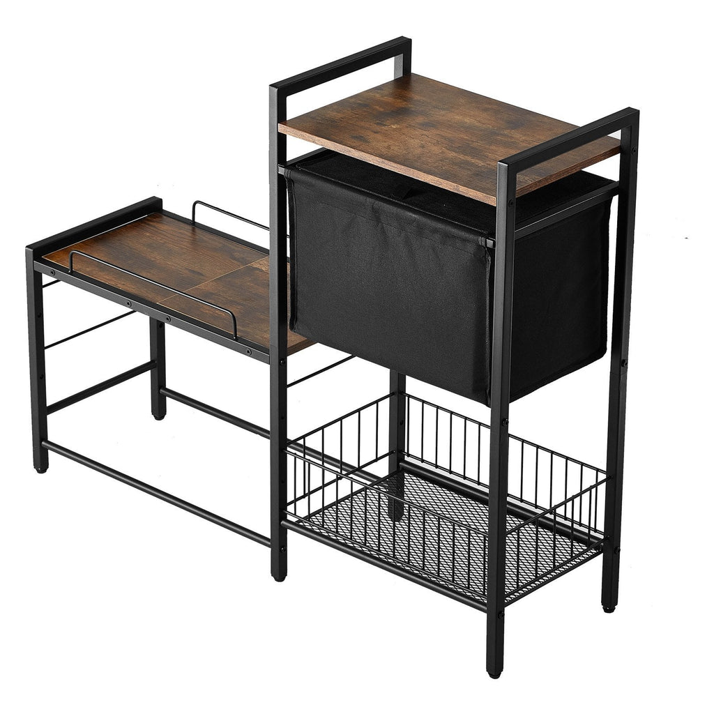Elevated Feeding Station With Storage Organizer for Dogs Pets Possessions