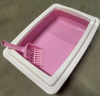 Pink & White Cat Litter Box Scooper Included (Easy Cleaning) Pets Possessions