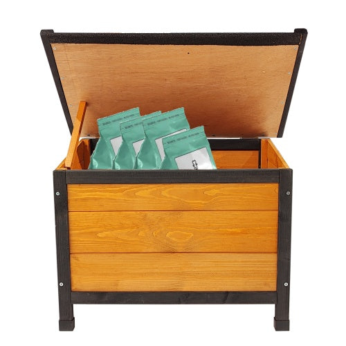Durable Wooden Outdoor Doghouse with Extra Storage Space Pets Possessions