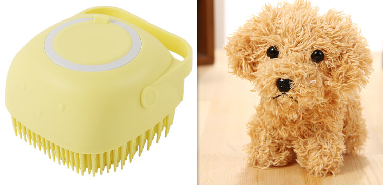 Silicone Soap Dispenser Bath Brush for Cats & Dogs Pets Possessions LLC
