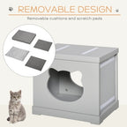 PawHut Cube Cave with Removable Sisal Scratching Pads for Cats Pets Possessions