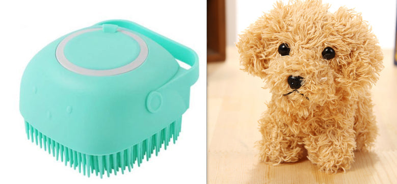 Silicone Soap Dispenser Bath Brush for Cats & Dogs Pets Possessions LLC