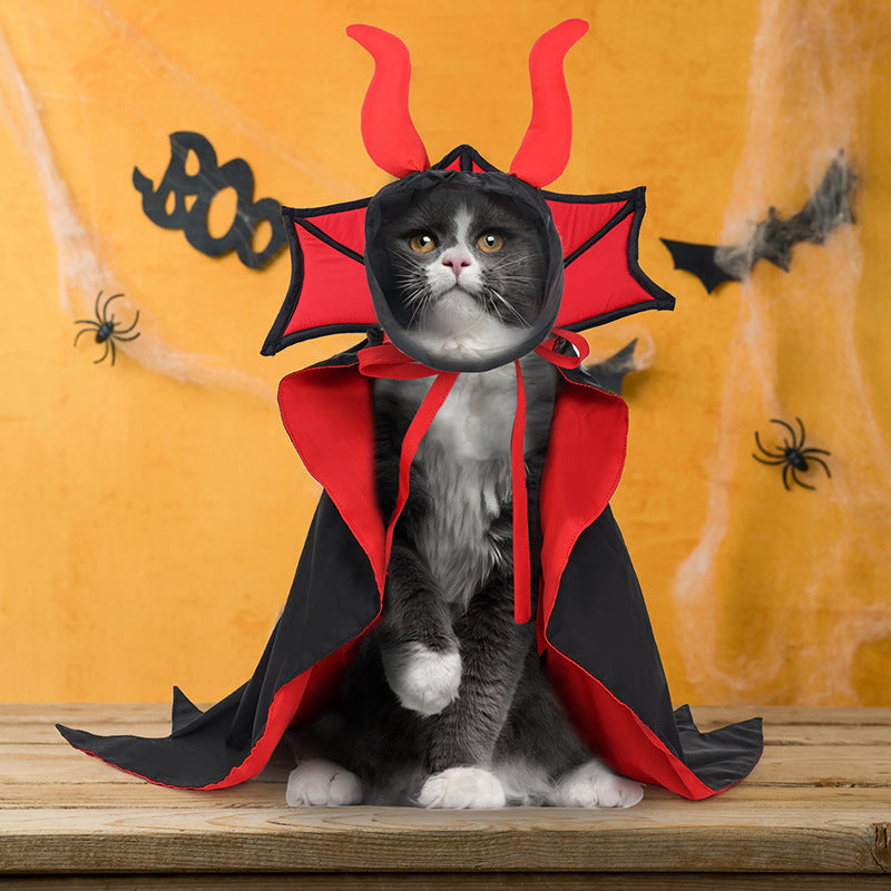 Fangs & Fashion Vampire Cape for Pets – Hooded Cloak Costume for Cats & Dogs Pets Possessions LLC