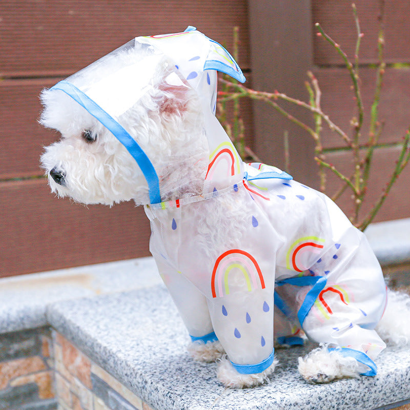 Cutesy Transparent Rainbow Raincoat for Dogs Pets Possessions LLC