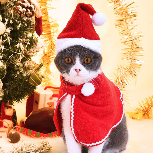 Christmas Cloak and Hat Set for Cats & Dogs
