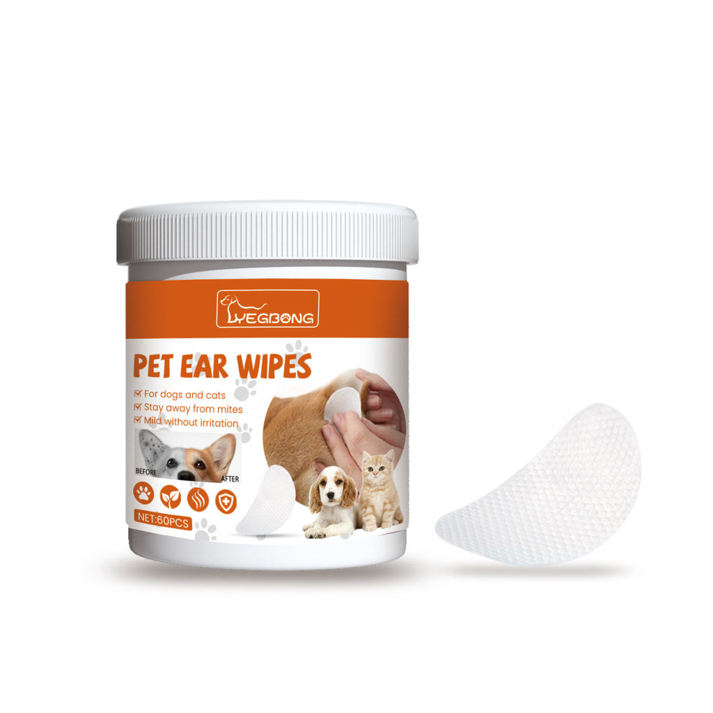 Yegbong Anti-Odor + Anti-Ear Mite Cleaning Wipes for Cats & Dogs Pets Possessions