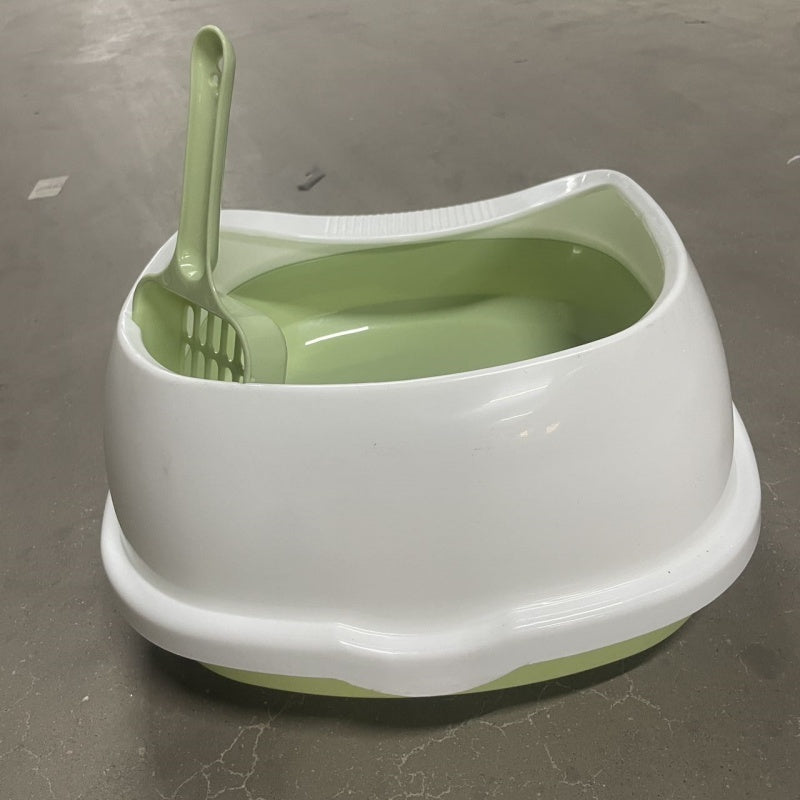 Noble Olive Green & White Cat Litter Box with Scooper Included (Easy Cleaning) Pets Possessions