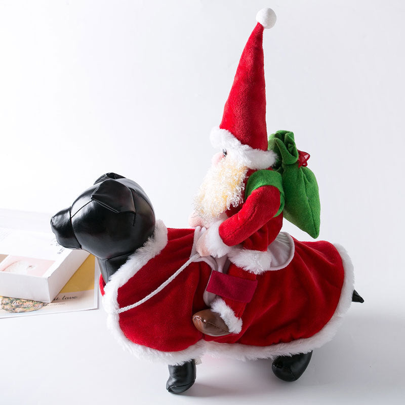 Funny Christmas Riding Santa Costume for Cats & Dogs Pets Possessions